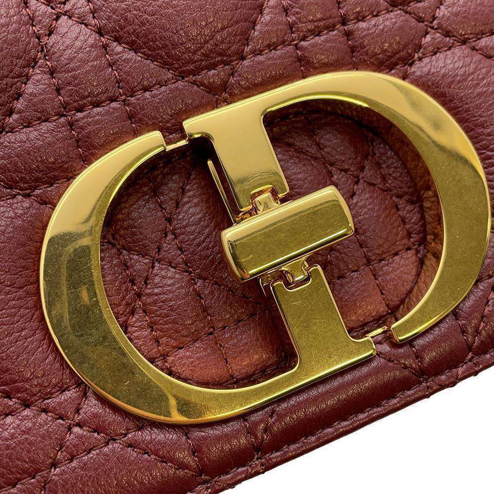 Christian Dior Chain Shoulder Bag Caro Cannage Bordeaux Red - Picture 11 of 12